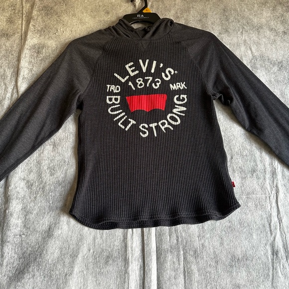 LEVI’S WOMENS SWEATSHIRT PULLOVER HOODIE GRAY SZ SMALL - Picture 8 of 11